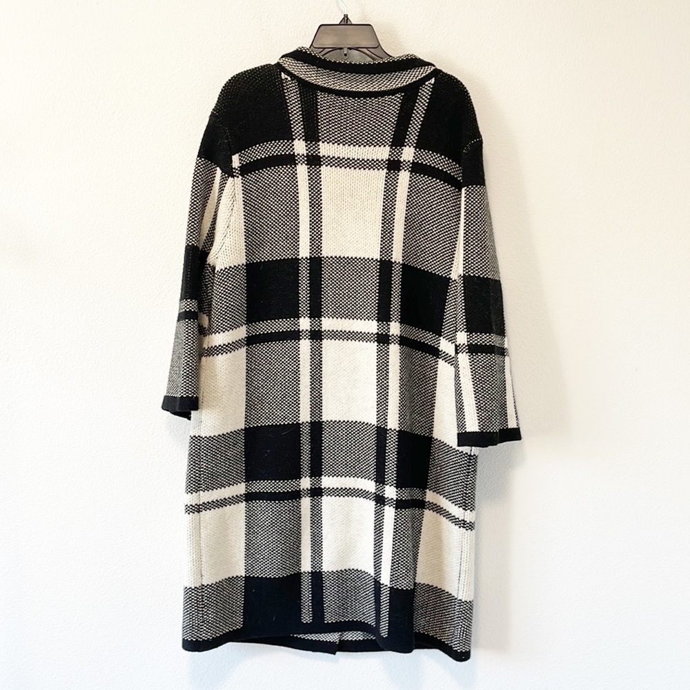 100% Merino Wool Pendleton Block Plaid  Coatigan Sweater Size Large - Picture 4 of 16